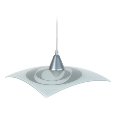 TOSEL ISABEL - Suspension carr&eacute; verre satin&eacute; et gris