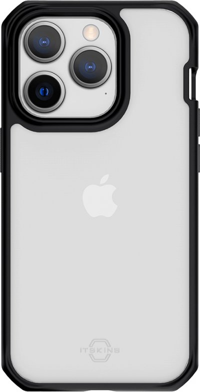 ITSKINS  ithybridsolidip14pbk - coque hybrid r solid transp contour noir ip14 pro