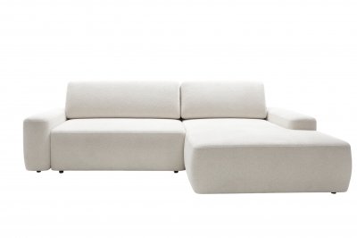 CASANOVA PARIS Ivy - Canap&eacute; D'angle Convertible Tissu Chin&eacute; 4 Places Beige Droit