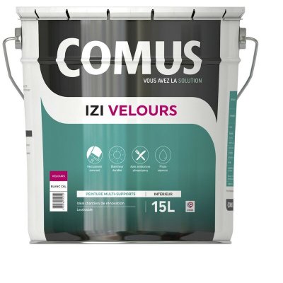 COMUS Izi'velours 15l - Peinture Acrylique D'aspect Velours En Phase Aqueuse -