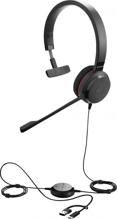 JABRA  Evolve 30 II MS Mono Casque filaire USB-C / USB-A et jack