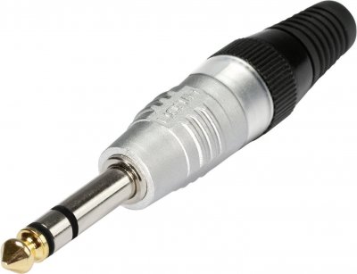 HICON Jack 6.35 mm m&acirc;le, droit HI-J63S Nombre de p&ocirc;les: 3 st&eacute;r&eacute;o argent