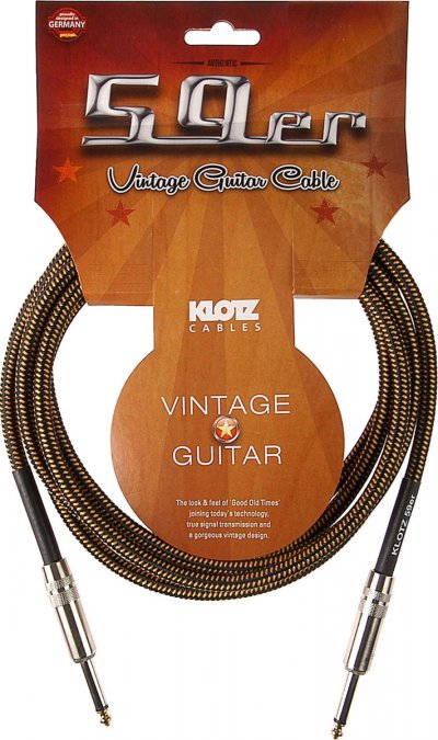 KLOTZ Jack Guitare 59 Vintage Noir Sur Jaune 6 M