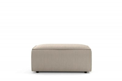 CASANOVA PARIS Jade - Pouf En Velours C&ocirc;tel&eacute; Beige 102x69x42
