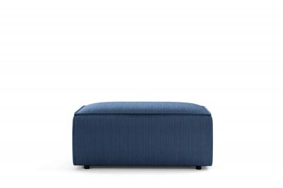 CASANOVA PARIS Jade - Pouf En Velours C&ocirc;tel&eacute; Bleu 102x69x42