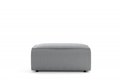 CASANOVA PARIS Jade - Pouf En Velours C&ocirc;tel&eacute; Gris Clair 102x69x42