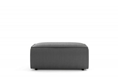 CASANOVA PARIS Jade - Pouf En Velours C&ocirc;tel&eacute; Gris Fonc&eacute; 102x69x42