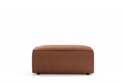 CASANOVA PARIS Jade - Pouf En Velours C&ocirc;tel&eacute; Terracotta 102x69x42