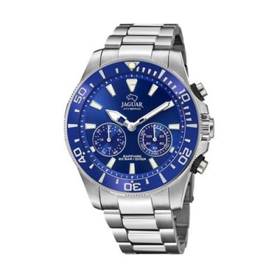 JAGUAR  Hybrid Connected Watch Cadran et lunette bleu acier J888/1