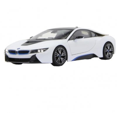 Jamara - 404571 - voiture avec porte radiocommand&eacute; - bmw i8 - blanc - echelle 1/14