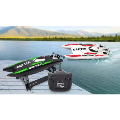 JAMARA Bateau t&eacute;l&eacute;command&eacute; Capter Noir et vert 2,4 GHz