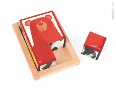 Janod 6 Forest Blocks In Wooden Box Multicolore 12 Months-3 Years