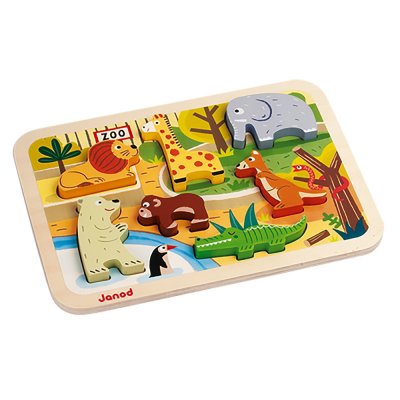 JANOD  Chunky Puzzle Bois Zoo - 7 Pi&egrave;ces