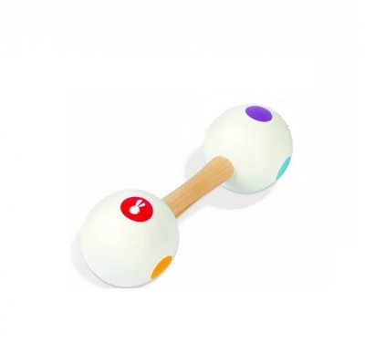 JANOD  Confetti Maracas Barbell Blanc 1-3 Years