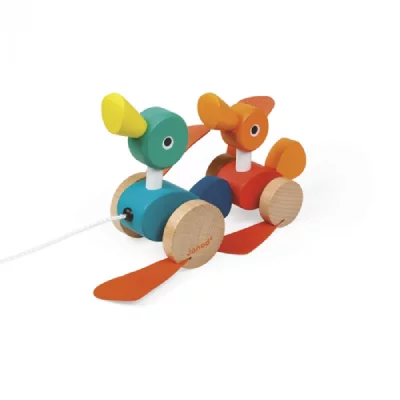 JANOD  - Famille Canards &agrave; promener Zigolos (bois) - D&egrave;s 1 An