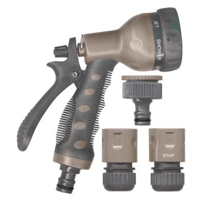 JARDIBRIC  Set de Base avec Pistolet Gain&eacute; 7 Jets Taupe 15 mm SDB30