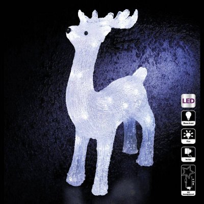 FEERIC LIGHTS & CHRISTMAS Jardideco Renne debout lumineux 40 LED blanc