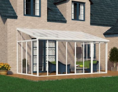 HTTPS: OUTIROR.COM IMG P 9 5 0 3 9503.JPG Jardin D'hiver Ferm&eacute; - Toit Couv'terrasse - 3 X 5,46 M - Blanc