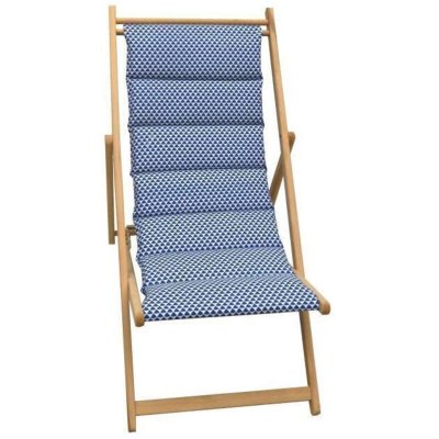 JARDIN PRIVE  Chilienne matelassee Fjord - Toile amovible - Bleu Indigo 