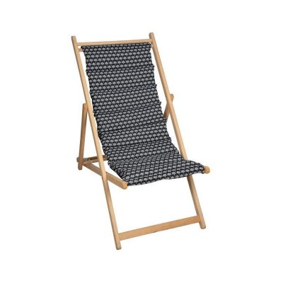 JARDIN PRIVE  Chilienne Matelass&eacute;e Helsinki - Toile Amovible - Noir Et Blanc