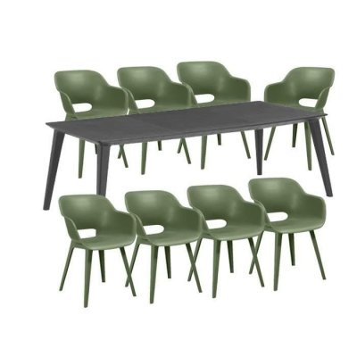 ALLIBERT BY KETER JARDIN Table Lima 240cm 6-10 personnes avec allonge - Graphite