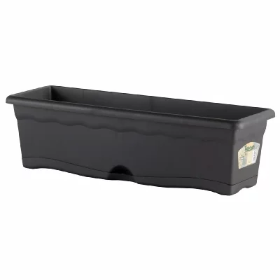 PLASTIKEN Jardiniere avec r&eacute;serve plastique anthracite 60x20 cm