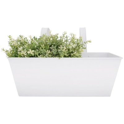 ESSCHERT DESIGN Jardini&egrave;re balcon en zinc &agrave; suspendre blanc