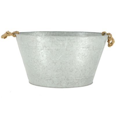 ESSCHERT DESIGN Jardini&egrave;re bassine en zinc patin&eacute; &agrave; poser 48x37x28,7cm