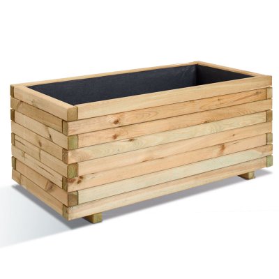 CERLAND Jardini&egrave;re bois rectangle stockolm 145l jardipolys 0281108