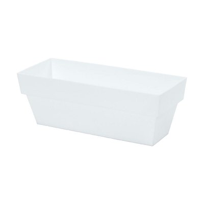 PLASTIKEN Jardiniere plastique blanc brillant 10x25 cm