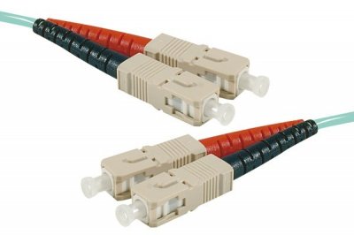 MCAD Jarreti&egrave;re optique duplex HD multi OM3 50/125 SC-UPC/SC-UPC aqua - 1 m