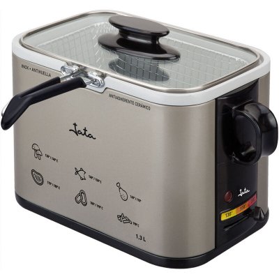 JATA  - FR326E - Friteuse, 1000 watts, Couleurs Noir / Argent, 1,5L 