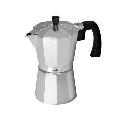 JATA  Hogar Cafeti&egrave;re Italienne, Aluminium, argent, 18.399999999999999&nbsp;x 14.5&nbsp;x 26.3&nbsp;cm