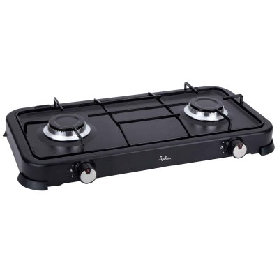 JATA  Jecg2702 Butane Gas Kitchen Stove Portable 2 Burners Argent&eacute;