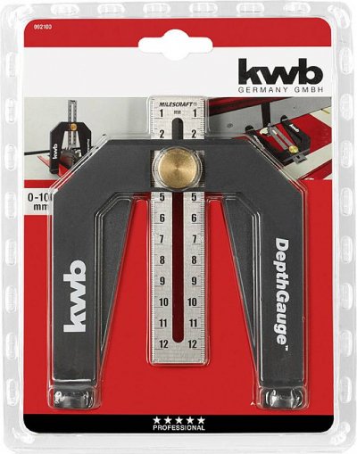 KWB Jauge de profondeur pour routeurs & scies sur table - 0 &agrave; 100 mm