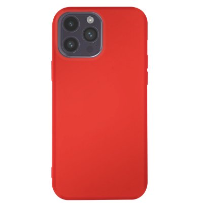 JAYM  Coque Magsafe pour Apple iPhone 14 Pro Premium Silicone Microfibre Rouge