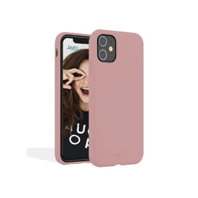 JAYM  Coque pour Apple iPhone 14 Premium Silicone Microfibre Rose
