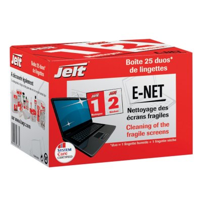 JELT &reg; E-net Lingette pour &eacute;crans plats - Bo&icirc;te de 25
