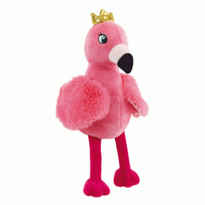 CIJEP JEMINI 023746 Flamant Rose Peluche +/- 24 cm avec hochet