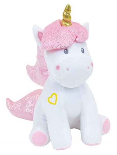 CIJEP Jemini licorne licorne peluche peluche 30 cm fillettes blanc/rose