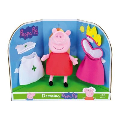Jemini- Peppa Pig Peluche &Agrave; Habiller, 023093, Rose