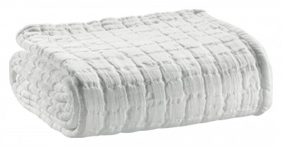 VIVARAISE Jet&eacute; De Lit Swami En Coton 100% - Blanc - 240 X 260 Cm