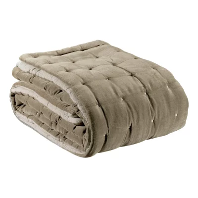 VIVARAISE Jet&eacute; finition capiton en coton ficelle 240 x 260 cm