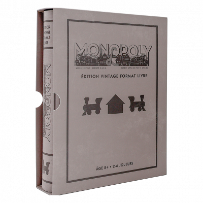 MEGABLEU Jeu classique  Monopoly Edition Vintage Format Livre