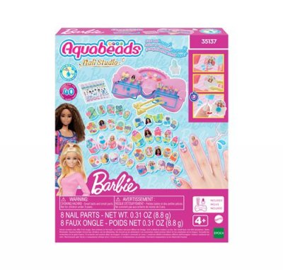 AQUABEADS Jeu cr&eacute;atif  Mon coffret de manucure Barbie