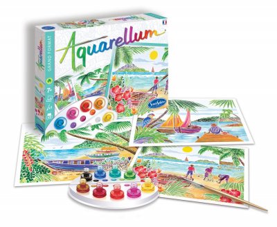 AQUARELLUM Jeu cr&eacute;atif  Paysages tropicaux - Sentosph&egrave;re - couleur variant