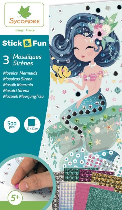 STICK N FUN Jeu cr&eacute;atif  mosa&iuml;ques sir&egrave;nes 500 pi&egrave;ces CRE7024_F