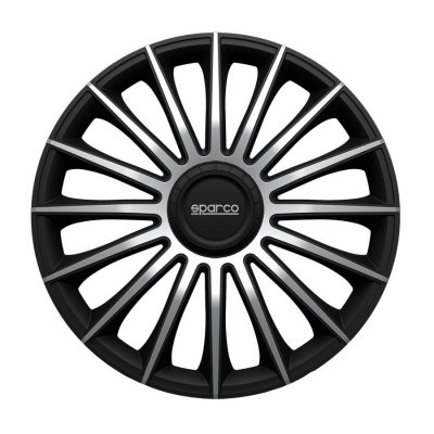 SPARCO Jeu d':enjoliveurs  4 pi&egrave;ces Treviso 15 pouces noir / argent