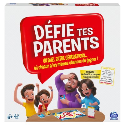 SPIN MASTER Jeu d&rsquo;ambiance Games D&eacute;fie tes parents &eacute;dition Lancez les paris ! 