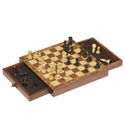 GENERIQUE Jeu d'Echecs magn&eacute;tique avec tiroirs, Jeu en Bois Goki